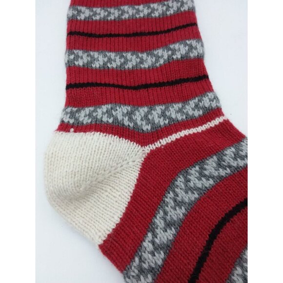 Pottery Barn Kids Alex Natural Fair Isle Train Wool Christmas Xmas Stocking - Picture 4 of 16
